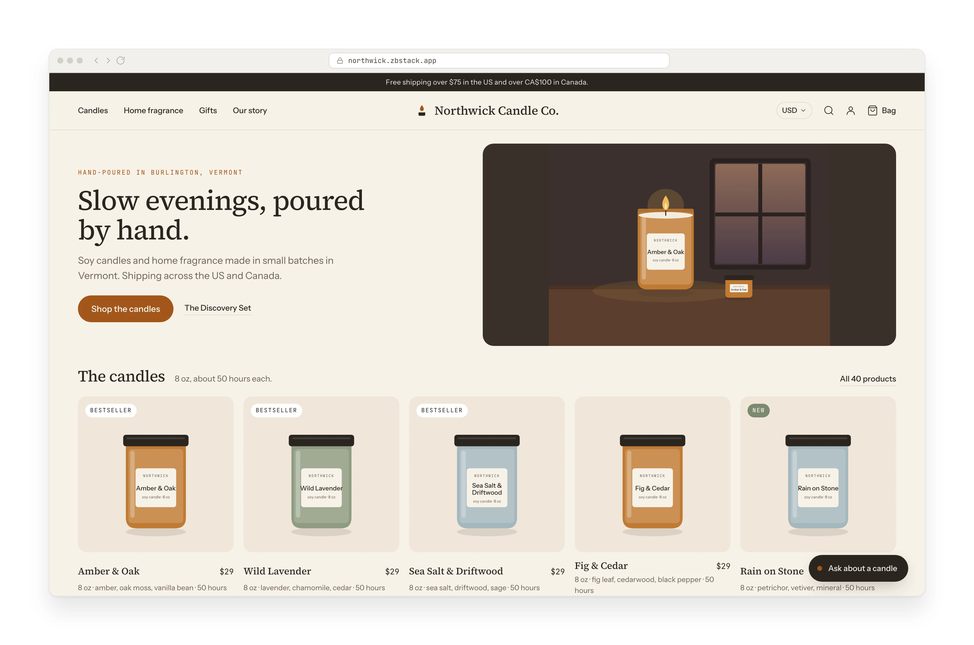 The running store: Northwick Candle Co. live, with orders coming in.